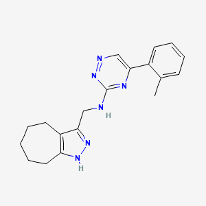 N-(1,4,5,6,7,8-hexahydrocyclohepta[c]pyrazol-3-ylmethyl)-5-(2-methylphenyl)-1,2,4-triazin-3-amine