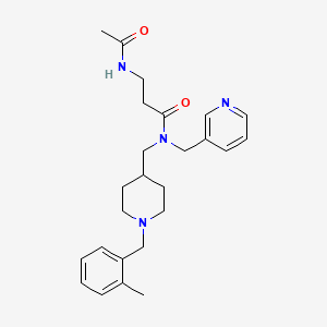molecular formula C25H34N4O2 B6048637 N~3~-acetyl-N~1~-{[1-(2-methylbenzyl)-4-piperidinyl]methyl}-N~1~-(3-pyridinylmethyl)-beta-alaninamide 