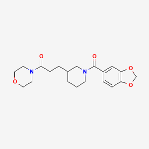 molecular formula C20H26N2O5 B6048642 4-{3-[1-(1,3-benzodioxol-5-ylcarbonyl)-3-piperidinyl]propanoyl}morpholine 