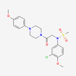 molecular formula C21H26ClN3O5S B6048675 N-(3-chloro-4-methoxyphenyl)-N-{2-[4-(4-methoxyphenyl)-1-piperazinyl]-2-oxoethyl}methanesulfonamide 