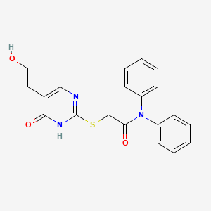 2-{[5-(2-hydroxyethyl)-4-methyl-6-oxo-1,6-dihydro-2-pyrimidinyl]thio}-N,N-diphenylacetamide