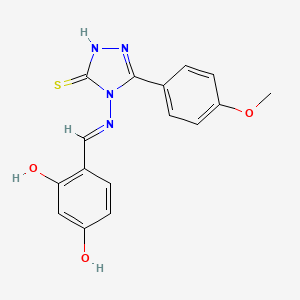 molecular formula C16H14N4O3S B6048761 4-({[3-mercapto-5-(4-methoxyphenyl)-4H-1,2,4-triazol-4-yl]imino}methyl)-1,3-benzenediol 