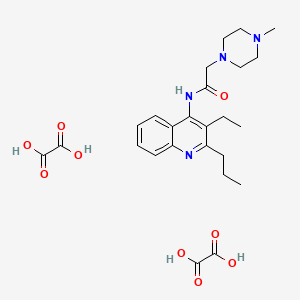 N-(3-ethyl-2-propyl-4-quinolinyl)-2-(4-methyl-1-piperazinyl)acetamide diethanedioate
