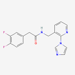molecular formula C17H14F2N4O B6048787 2-(3,4-difluorophenyl)-N-{[2-(1H-imidazol-1-yl)-3-pyridinyl]methyl}acetamide 