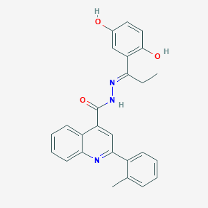 molecular formula C26H23N3O3 B6048792 N'-[1-(2,5-dihydroxyphenyl)propylidene]-2-(2-methylphenyl)-4-quinolinecarbohydrazide 