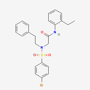 molecular formula C24H25BrN2O3S B6048806 N~2~-[(4-bromophenyl)sulfonyl]-N~1~-(2-ethylphenyl)-N~2~-(2-phenylethyl)glycinamide 