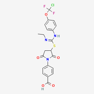 molecular formula C21H18ClF2N3O5S B6048816 4-(3-{[({4-[chloro(difluoro)methoxy]phenyl}amino)(ethylimino)methyl]thio}-2,5-dioxopyrrolidin-1-yl)benzoic acid 
