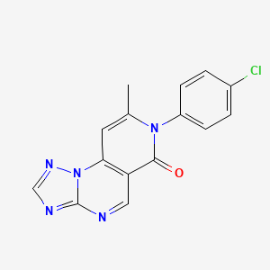 molecular formula C15H10ClN5O B6048838 7-(4-chlorophenyl)-8-methylpyrido[3,4-e][1,2,4]triazolo[1,5-a]pyrimidin-6(7H)-one 