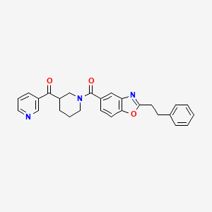 molecular formula C27H25N3O3 B6048847 (1-{[2-(2-phenylethyl)-1,3-benzoxazol-5-yl]carbonyl}-3-piperidinyl)(3-pyridinyl)methanone 