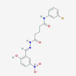 N-(3-bromophenyl)-5-[2-(2-hydroxy-5-nitrobenzylidene)hydrazino]-5-oxopentanamide