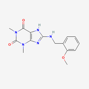 molecular formula C15H17N5O3 B6048855 8-[(2-methoxybenzyl)amino]-1,3-dimethyl-3,7-dihydro-1H-purine-2,6-dione 