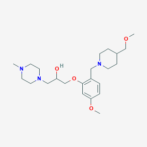 molecular formula C23H39N3O4 B6048857 1-(5-methoxy-2-{[4-(methoxymethyl)-1-piperidinyl]methyl}phenoxy)-3-(4-methyl-1-piperazinyl)-2-propanol 