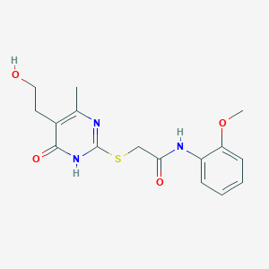 2-{[5-(2-hydroxyethyl)-4-methyl-6-oxo-1,6-dihydro-2-pyrimidinyl]thio}-N-(2-methoxyphenyl)acetamide