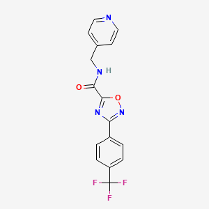 molecular formula C16H11F3N4O2 B6048870 N-(4-pyridinylmethyl)-3-[4-(trifluoromethyl)phenyl]-1,2,4-oxadiazole-5-carboxamide 