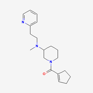 molecular formula C19H27N3O B6048873 1-(1-cyclopenten-1-ylcarbonyl)-N-methyl-N-[2-(2-pyridinyl)ethyl]-3-piperidinamine 