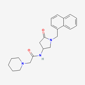 molecular formula C22H27N3O2 B6048878 N-[1-(1-naphthylmethyl)-5-oxo-3-pyrrolidinyl]-2-(1-piperidinyl)acetamide 