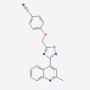 molecular formula C20H14N4O2 B6048910 4-{[3-(2-methyl-4-quinolinyl)-1,2,4-oxadiazol-5-yl]methoxy}benzonitrile 