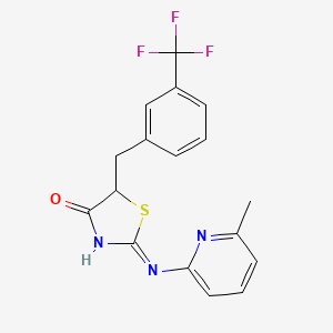 molecular formula C17H14F3N3OS B6048922 2-[(6-methyl-2-pyridinyl)imino]-5-[3-(trifluoromethyl)benzyl]-1,3-thiazolidin-4-one 