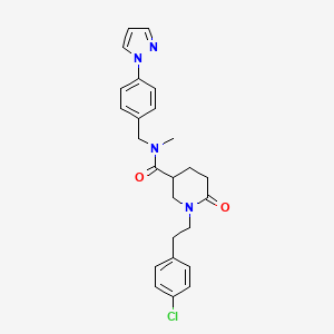 1-[2-(4-chlorophenyl)ethyl]-N-methyl-6-oxo-N-[4-(1H-pyrazol-1-yl)benzyl]-3-piperidinecarboxamide