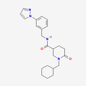 1-(cyclohexylmethyl)-6-oxo-N-[3-(1H-pyrazol-1-yl)benzyl]-3-piperidinecarboxamide