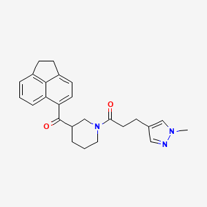 molecular formula C25H27N3O2 B6048950 1,2-dihydro-5-acenaphthylenyl{1-[3-(1-methyl-1H-pyrazol-4-yl)propanoyl]-3-piperidinyl}methanone 