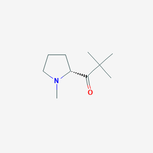 molecular formula C10H19NO B060490 2,2-dimethyl-1-[(2R)-1-methylpyrrolidin-2-yl]propan-1-one CAS No. 172289-84-8
