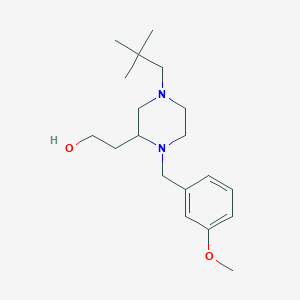 2-[4-(2,2-dimethylpropyl)-1-(3-methoxybenzyl)-2-piperazinyl]ethanol