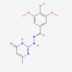 molecular formula C14H16N4O4 B6049058 4-hydroxy-3,5-dimethoxybenzaldehyde (4-methyl-6-oxo-1,6-dihydro-2-pyrimidinyl)hydrazone 