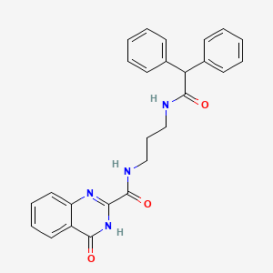 molecular formula C26H24N4O3 B604906 N-{3-[(diphenylacetyl)amino]propyl}-4-hydroxyquinazoline-2-carboxamide CAS No. 1119503-63-7
