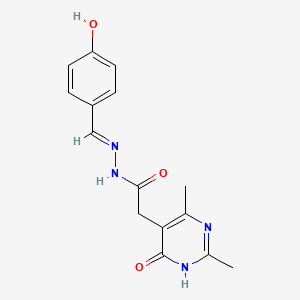 molecular formula C15H16N4O3 B6049066 N'-(4-hydroxybenzylidene)-2-(4-hydroxy-2,6-dimethyl-5-pyrimidinyl)acetohydrazide 