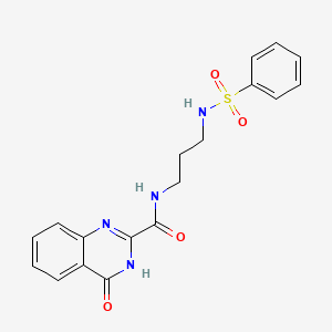 B604907 4-oxo-N-{3-[(phenylsulfonyl)amino]propyl}-3,4-dihydro-2-quinazolinecarboxamide CAS No. 1120289-48-6