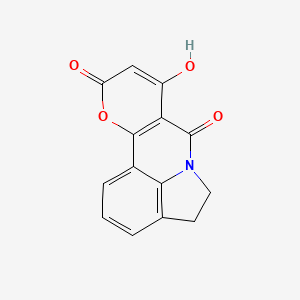 molecular formula C14H9NO4 B604908 8-hydroxy-4,5-dihydro-7H,10H-pyrano[3,2-c]pyrrolo[3,2,1-ij]quinoline-7,10-dione CAS No. 128099-75-2