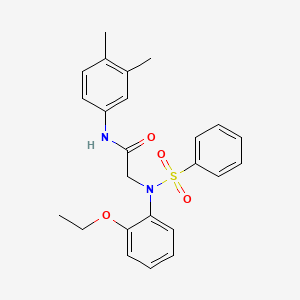 molecular formula C24H26N2O4S B6049091 N~1~-(3,4-dimethylphenyl)-N~2~-(2-ethoxyphenyl)-N~2~-(phenylsulfonyl)glycinamide 