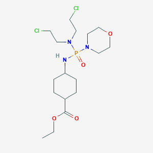 molecular formula C17H32Cl2N3O4P B060491 Ethyl 4-[[bis(2-chloroethyl)amino-morpholin-4-ylphosphoryl]amino]cyclohexane-1-carboxylate CAS No. 169811-11-4
