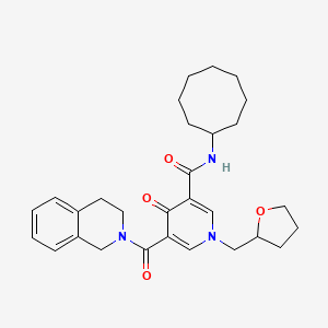 molecular formula C29H37N3O4 B6049107 N-cyclooctyl-5-(3,4-dihydro-2(1H)-isoquinolinylcarbonyl)-4-oxo-1-(tetrahydro-2-furanylmethyl)-1,4-dihydro-3-pyridinecarboxamide 