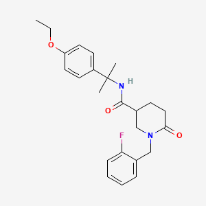 molecular formula C24H29FN2O3 B6049122 N-[1-(4-ethoxyphenyl)-1-methylethyl]-1-(2-fluorobenzyl)-6-oxo-3-piperidinecarboxamide 