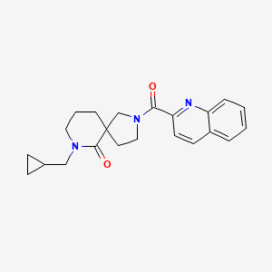 molecular formula C22H25N3O2 B6049145 7-(cyclopropylmethyl)-2-(2-quinolinylcarbonyl)-2,7-diazaspiro[4.5]decan-6-one 