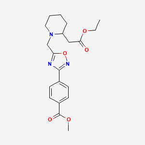 molecular formula C20H25N3O5 B6049149 methyl 4-(5-{[2-(2-ethoxy-2-oxoethyl)-1-piperidinyl]methyl}-1,2,4-oxadiazol-3-yl)benzoate 