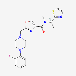 2-{[4-(2-fluorophenyl)-1-piperazinyl]methyl}-N-methyl-N-[1-(1,3-thiazol-2-yl)ethyl]-1,3-oxazole-4-carboxamide