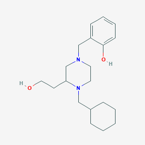 molecular formula C20H32N2O2 B6049224 2-{[4-(cyclohexylmethyl)-3-(2-hydroxyethyl)-1-piperazinyl]methyl}phenol 
