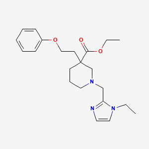 ethyl 1-[(1-ethyl-1H-imidazol-2-yl)methyl]-3-(2-phenoxyethyl)-3-piperidinecarboxylate