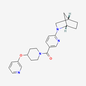 molecular formula C22H26N4O2 B6049253 (1S*,4S*)-2-(5-{[4-(3-pyridinyloxy)-1-piperidinyl]carbonyl}-2-pyridinyl)-2-azabicyclo[2.2.1]heptane 