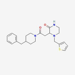 3-[2-(4-benzyl-1-piperidinyl)-2-oxoethyl]-4-(2-thienylmethyl)-2-piperazinone