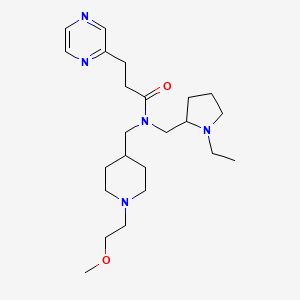 molecular formula C23H39N5O2 B6049279 N-[(1-ethyl-2-pyrrolidinyl)methyl]-N-{[1-(2-methoxyethyl)-4-piperidinyl]methyl}-3-(2-pyrazinyl)propanamide 