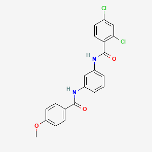 molecular formula C21H16Cl2N2O3 B6049281 2,4-dichloro-N-{3-[(4-methoxybenzoyl)amino]phenyl}benzamide 