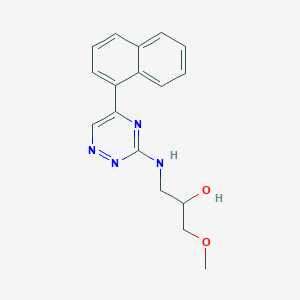 molecular formula C17H18N4O2 B6049287 1-methoxy-3-{[5-(1-naphthyl)-1,2,4-triazin-3-yl]amino}-2-propanol 