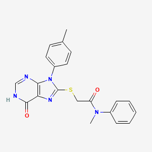 N-methyl-2-{[9-(4-methylphenyl)-6-oxo-6,9-dihydro-1H-purin-8-yl]thio}-N-phenylacetamide