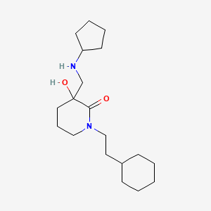 molecular formula C19H34N2O2 B6049303 1-(2-cyclohexylethyl)-3-[(cyclopentylamino)methyl]-3-hydroxy-2-piperidinone 
