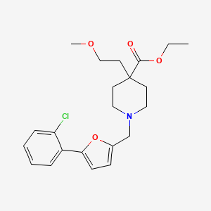 molecular formula C22H28ClNO4 B6049327 ethyl 1-{[5-(2-chlorophenyl)-2-furyl]methyl}-4-(2-methoxyethyl)-4-piperidinecarboxylate 