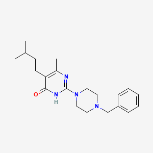 molecular formula C21H30N4O B6049340 2-(4-benzyl-1-piperazinyl)-6-methyl-5-(3-methylbutyl)-4(3H)-pyrimidinone 